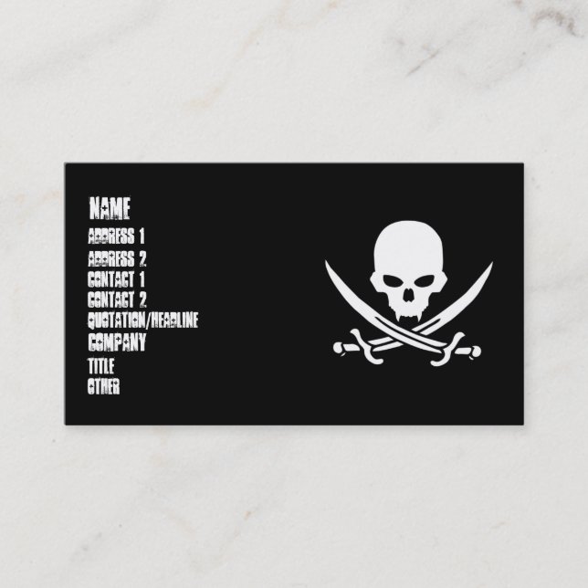 Carte De Visite Pirate (Devant)