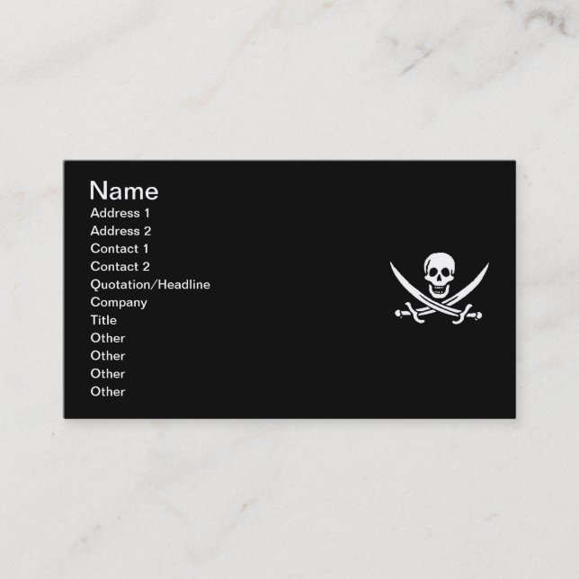 Carte De Visite pirate-jack-rackham (Devant)