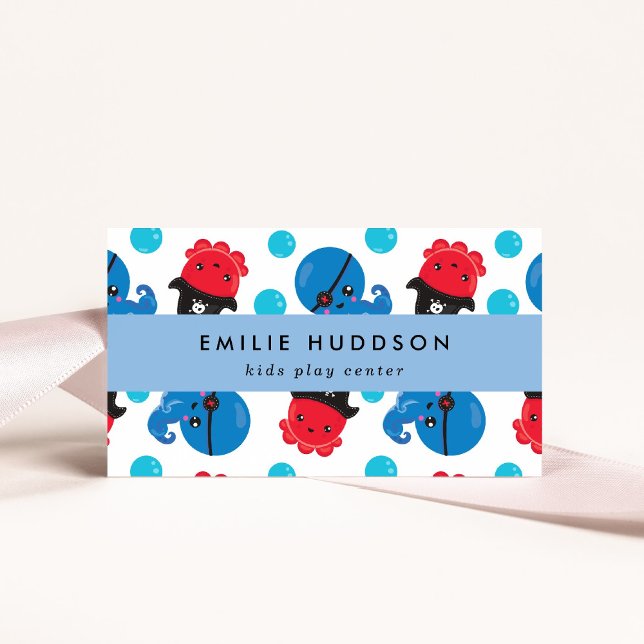 Carte De Visite Pirate Octopus, Centre de jeux pour enfants, Centr (Créateur téléchargé)