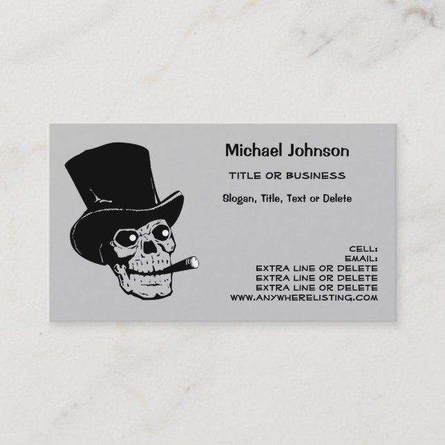 Carte De Visite Pirate ou crâne fumant d'entreprise personnel de (Devant)