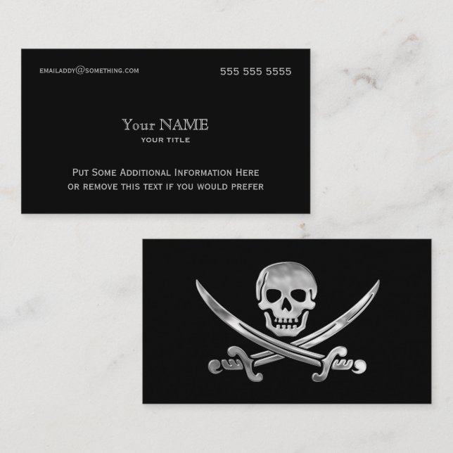 Carte De Visite Pirate Silver (Devant / Derrière)