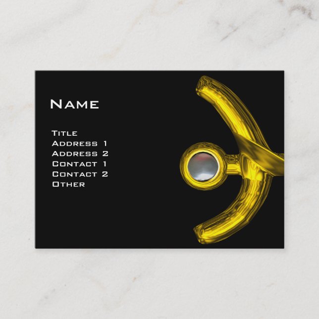 Carte De Visite PISCES ABSTRAIT, Pearl noir jaune rose gris (Devant)