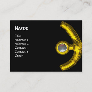 Carte De Visite PISCES MONOGRAM, Pearl noir jaune rose gris
