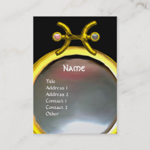 Carte De Visite PISCES MONOGRAM, Pearl noir jaune rose gris
