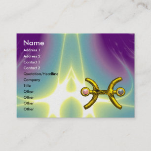 Carte De Visite PISCES OR ZODIAC SIGNE Astrologie, Perle violet