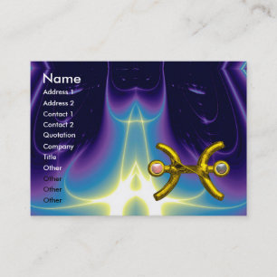 Carte De Visite PISCES, perle, bleu vif, rose violet vif