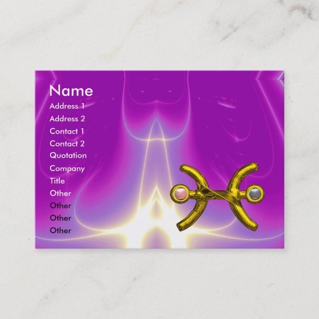 Carte De Visite PISCES, perle, vif violet violet rose violet vif (Devant)