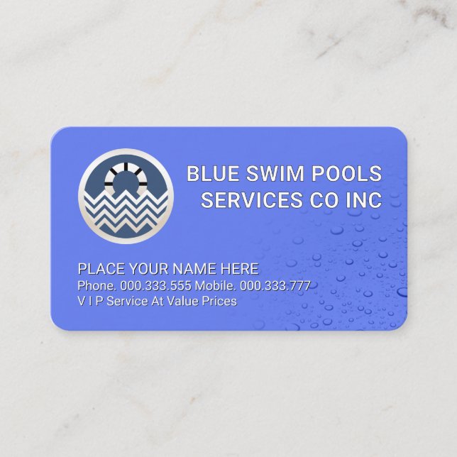 Carte De Visite Piscine à eau simple (Devant)