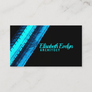 Carte De Visite Pistes bleues vibrantes sur fond sombre