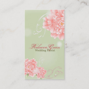Carte De Visite pivoine élégante de fleuriste de salon de beaut