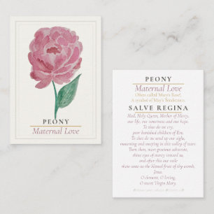 Carte De Visite Pivoine rose Jardin de Marie Sainte Prière Mater