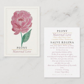 Carte De Visite Pivoine rose Jardin de Marie Sainte Prière | Mater
