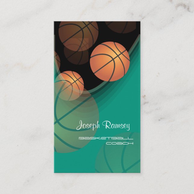 Carte De Visite Pix-Dezines Basketball Coach/DO-IT-YOURSELF couleu (Devant)