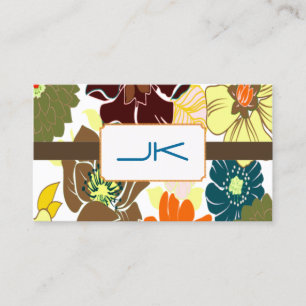 Carte De Visite PixDezines alegre rétro foral, DO-IT-YOURSELF arri