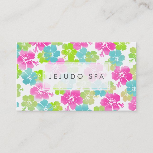 Carte De Visite PixDezines aquarelle affecte/hibiscus (Devant)