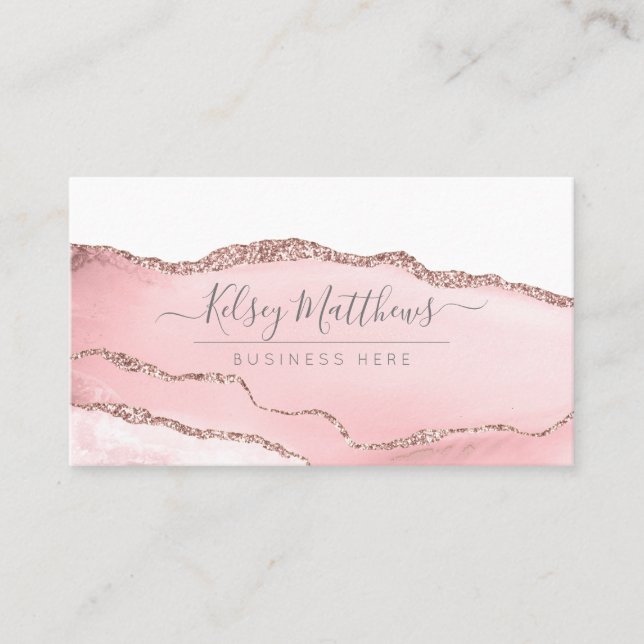Carte De Visite PixDezines Aquarelle rose (Devant)