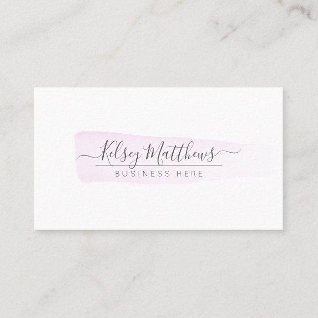 Carte De Visite PixDezines Aquarelle rose en poudre (Devant)