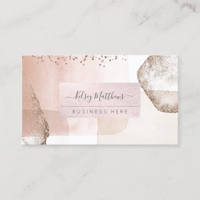 Carte De Visite PixDezines arrangement Abstrait H2 Rose Gold  (Devant)
