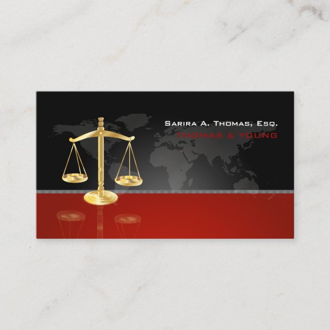 Carte De Visite PixDezines ATTORNEYS CHIC/GRAPHITE+RED (Devant)