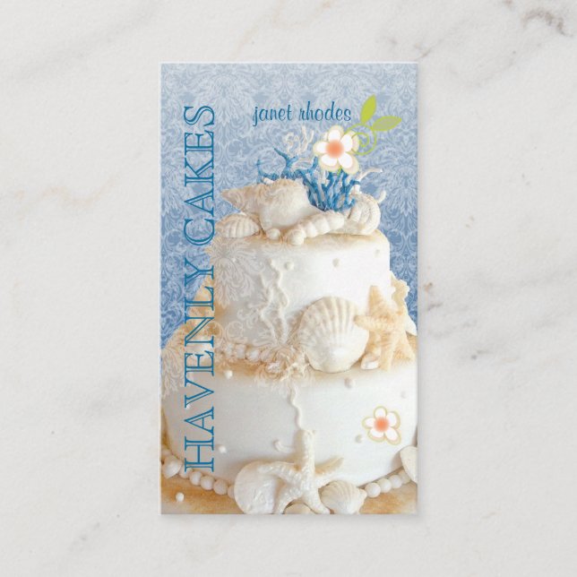 Carte De Visite PixDezines Beach Wedding Cake/DO-IT-YOURSELF coule (Devant)