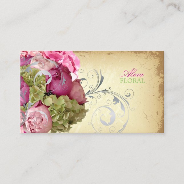 Carte De Visite PixDezines Bouquet vintage, fleuristes/do-it-yours (Devant)