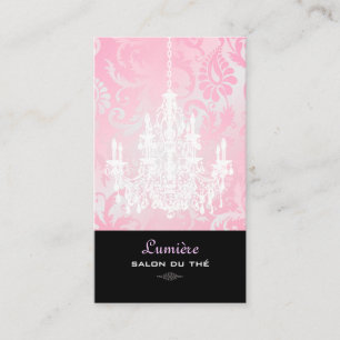 Carte De Visite PixDezines Chandelier blanc+Damas rose
