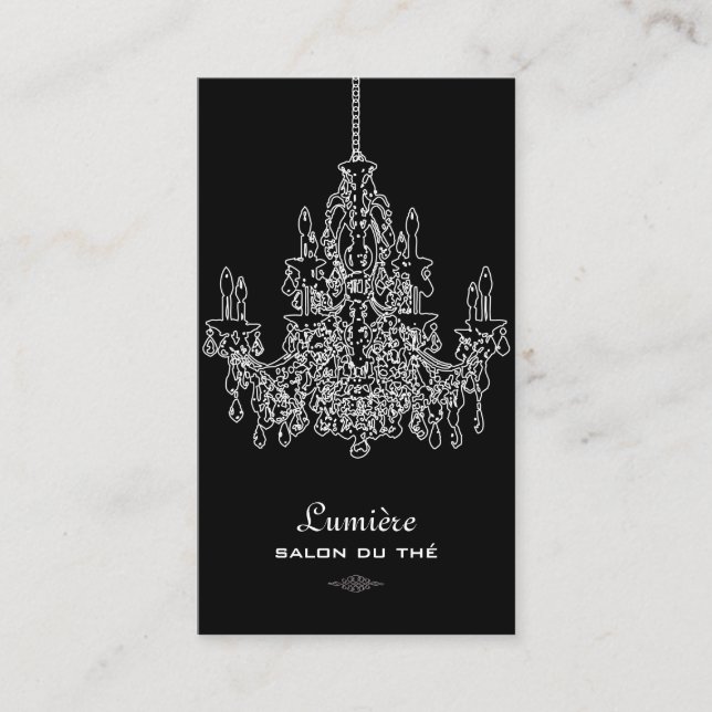 Carte De Visite PixDezines Chandelier noir+blanc/arrière - plan DO (Devant)