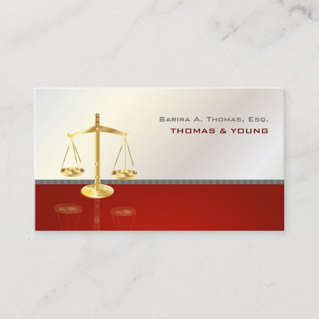 Carte De Visite PixDezines CHIC ATTORNEY/WHITE+RED (Devant)