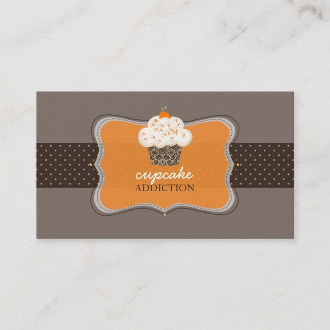 Carte De Visite PixDezines chocolat orange cupcake/pâtisserie (Devant)