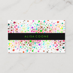 Carte De Visite PixDezines - Confetti arc-en-ciel éblouissant/poin