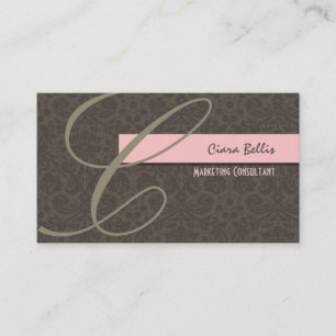 Carte De Visite PixDezines Damask Lace dans le café + rose