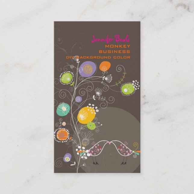 Carte De Visite PixDezines dandelions+inséparables/do-it-yourself  (Devant)