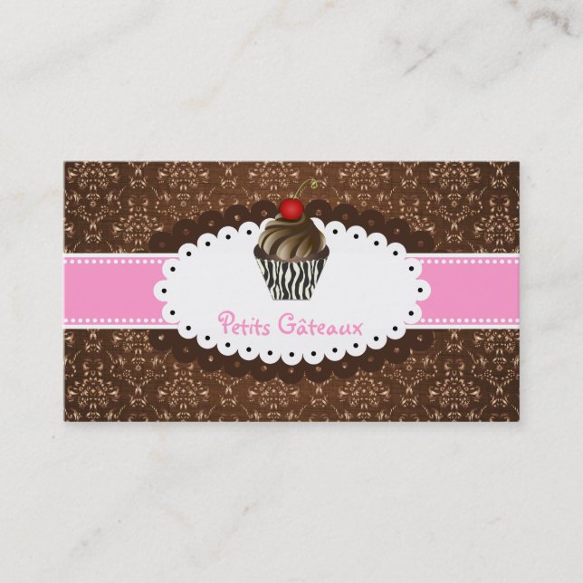 Carte De Visite PixDezines élégant chocolat tournois cupcake (Devant)