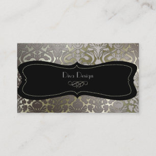 Carte De Visite PixDezines fausse flora argent damask/do-it-yourse
