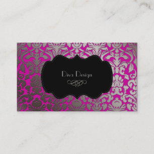 Carte De Visite PixDezines fausse flora argent damask/do-it-yourse