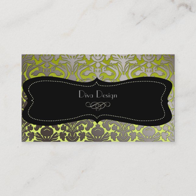 Carte De Visite PixDezines fausse flora argent damask/do-it-yourse (Devant)