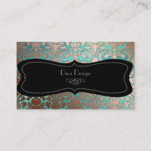 Carte De Visite PixDezines faux flore de cuivre damask/do-it-yours