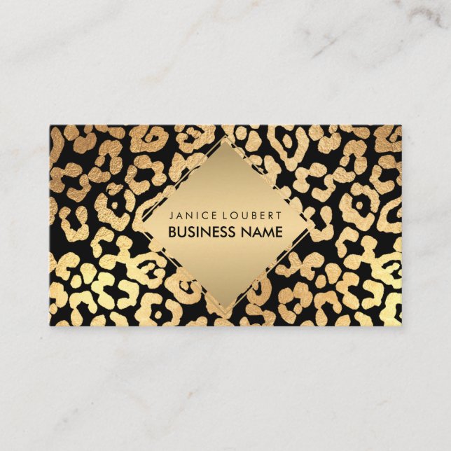 Carte De Visite PixDezines Faux Gold Jaguar Spots/do-it-yourself c (Devant)