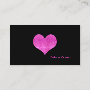 Carte De Visite PixDezines Faux Parties scintillant Coeur rose Cha