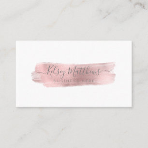 Carte De Visite PixDezines Faux Rose Gold Brush Stroke
