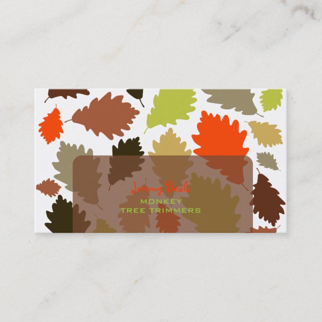 Carte De Visite PixDezines Feuilles de chêne/Trimmers d'arbre/arri (Devant)