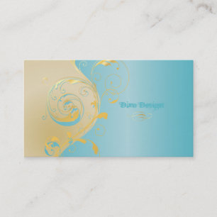 Carte De Visite PixDezines Filigree+tourbillons/or+bleu/do-it-your