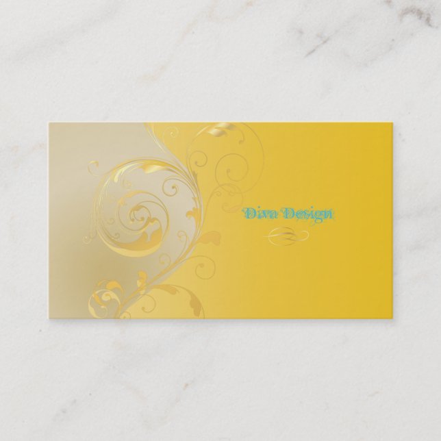 Carte De Visite PixDezines Filigree+tourbillons/or+jaune/do-it-you (Devant)
