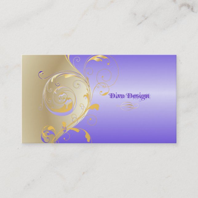 Carte De Visite PixDezines filigree+tourbillons/violet royal (Devant)