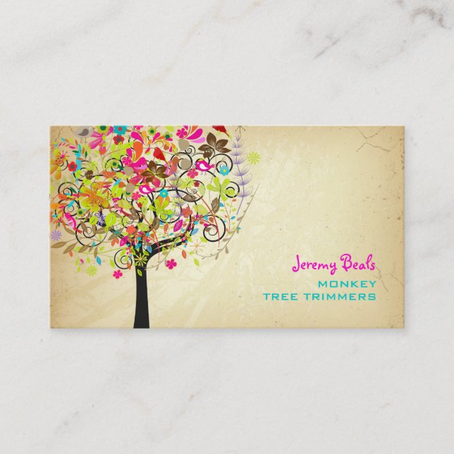 Carte De Visite PixDezines fleurs printanières/bordures d'arbres  (Devant)