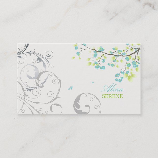 Carte De Visite PixDezines fleurs+tourbillons/do-it-yourself coule (Devant)