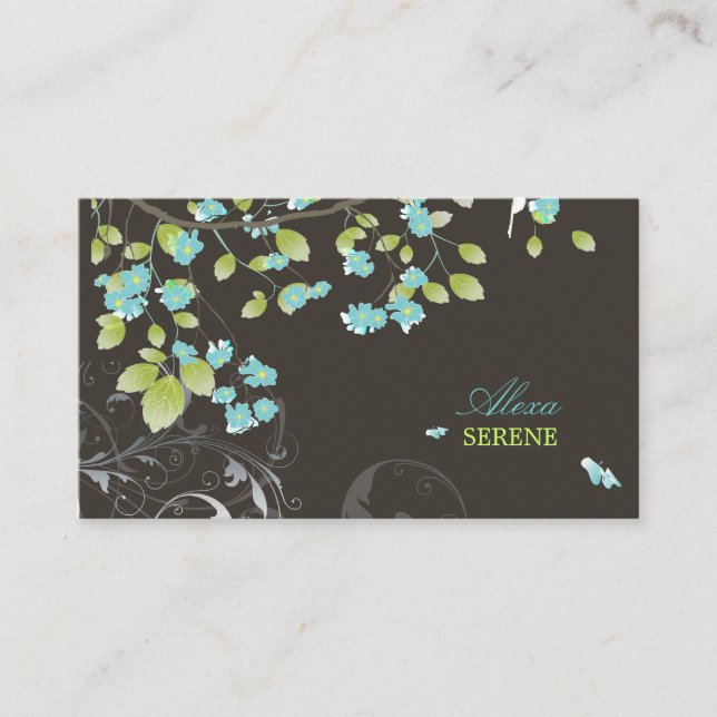 Carte De Visite PixDezines fleurs+tourbillons/do-it-yourself coule (Devant)