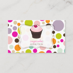 Carte De Visite PixDezines gâteau cupcake diy+points de couleur ar