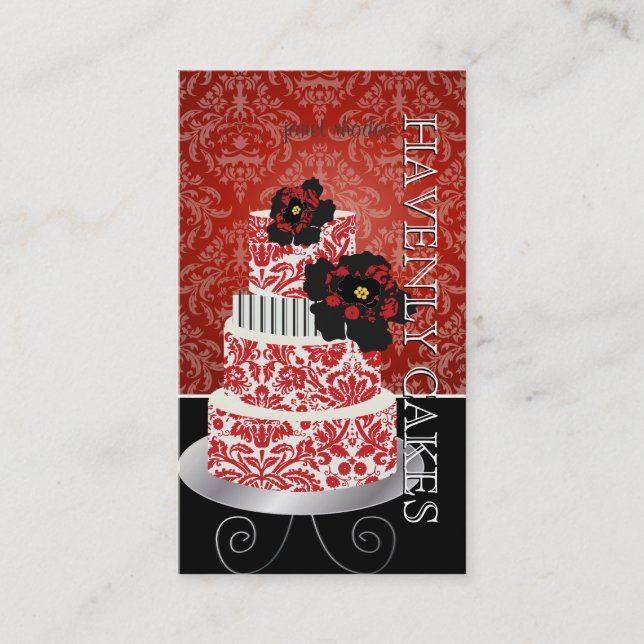 Carte De Visite PixDezines gâteau de velours rouge /pâtisserie (Devant)