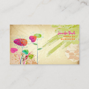 Carte De Visite PixDezines Grunge Vintage Floral   